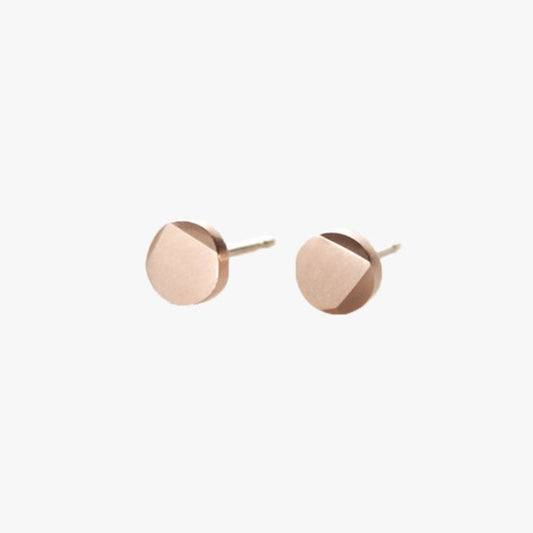 FIONN Large Solid Rose Gold Stud Earrings