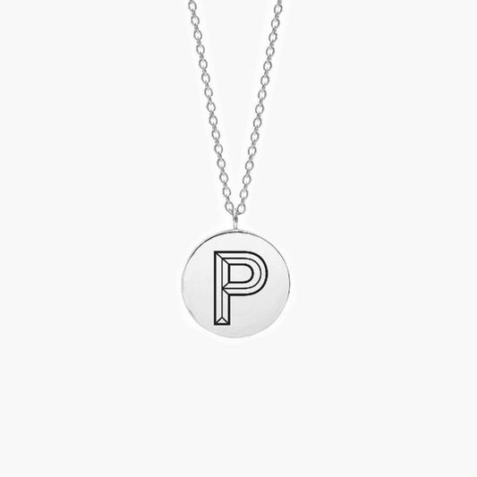 Facett Initial P Pendant - Silver