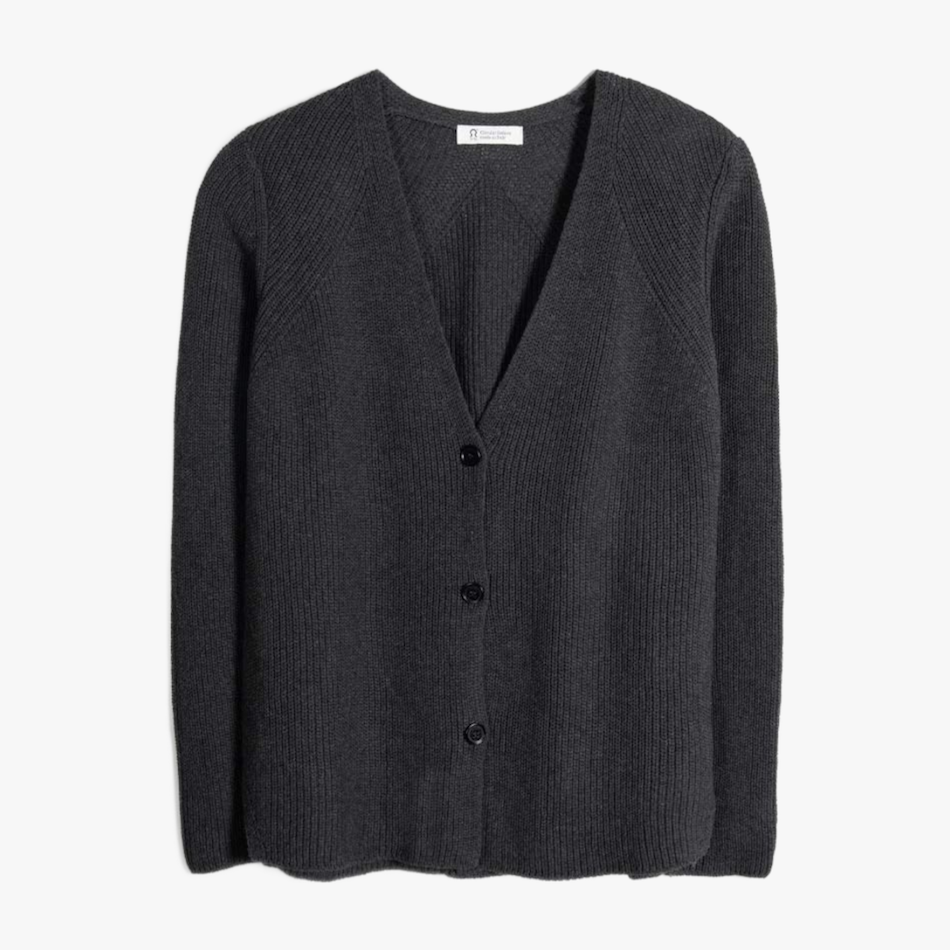 Aspasia Recycled Cotton Cardigan in Anthracite