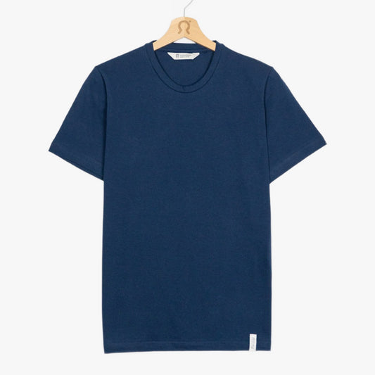 Elio Organic Cotton Crew Neck T-Shirt in Blue