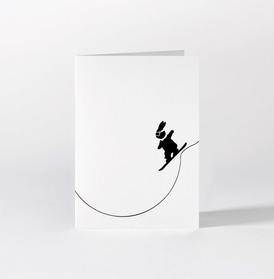 Snowboarding Rabbit Card