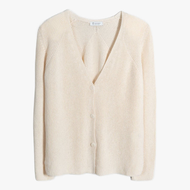 Aspasia Recycled Cotton Cardigan in Off White