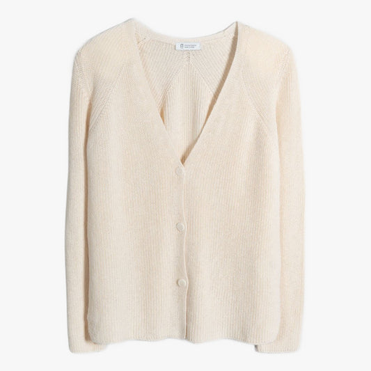 Aspasia Recycled Cotton Cardigan in Off White