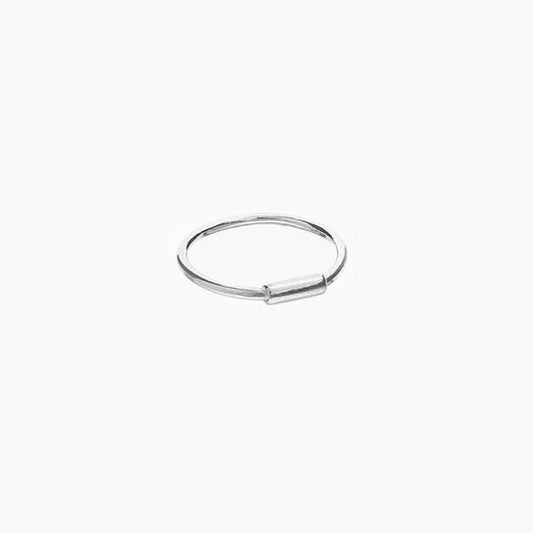 Silver Tube Midi Ring