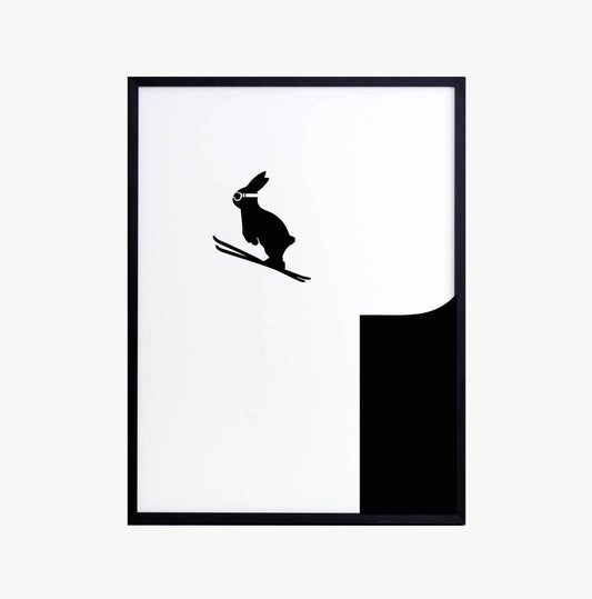Ski Jumping Rabbit Print