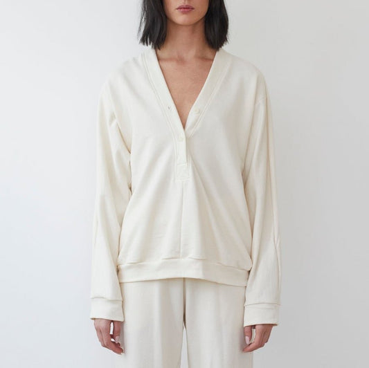Popover Sweatshirt in Natural Organic Cotton