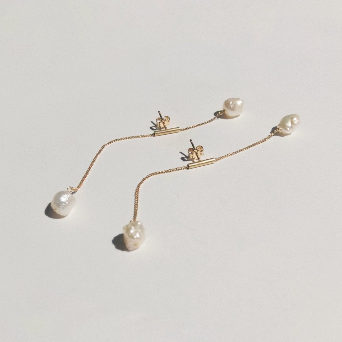 Twin Earrings With Rosebud Pearls