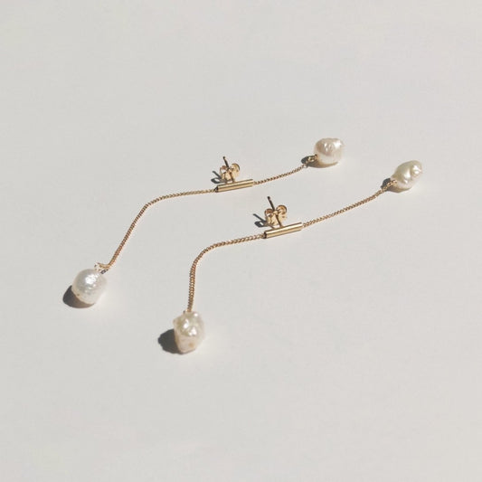 Twin Earrings With Rosebud Pearls