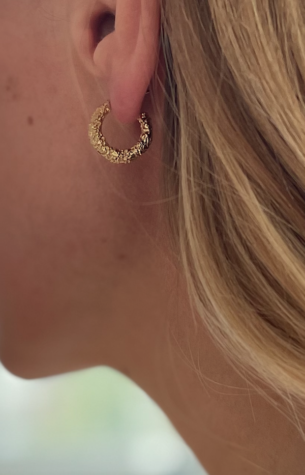 Crushed Hoops in Gold