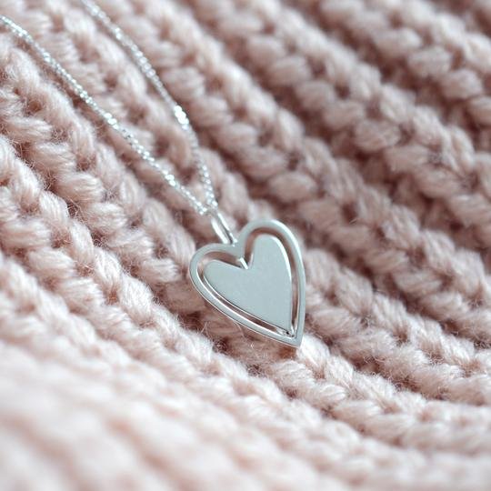 Spinning Around Heart Necklace in Silver