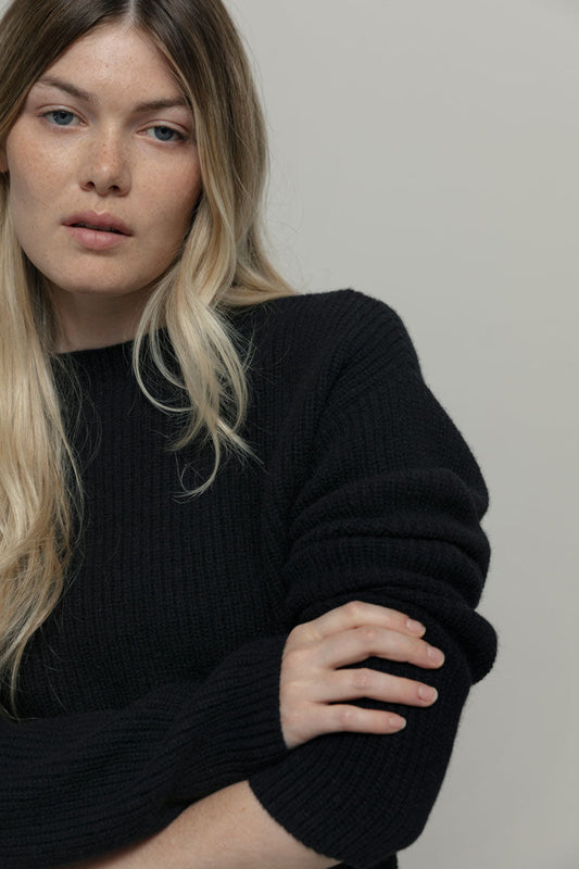 Melissa Recycled Cashmere Sweater in Black