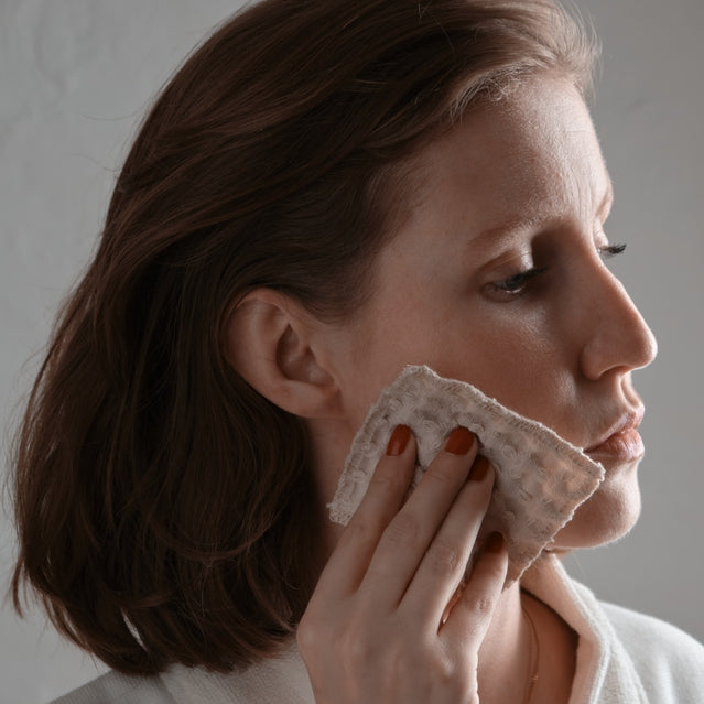 Waffle Makeup Pads in Stone - Set of 4