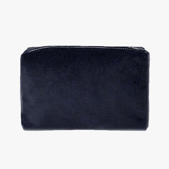 Zip Velvet Pouch in Dark Grey