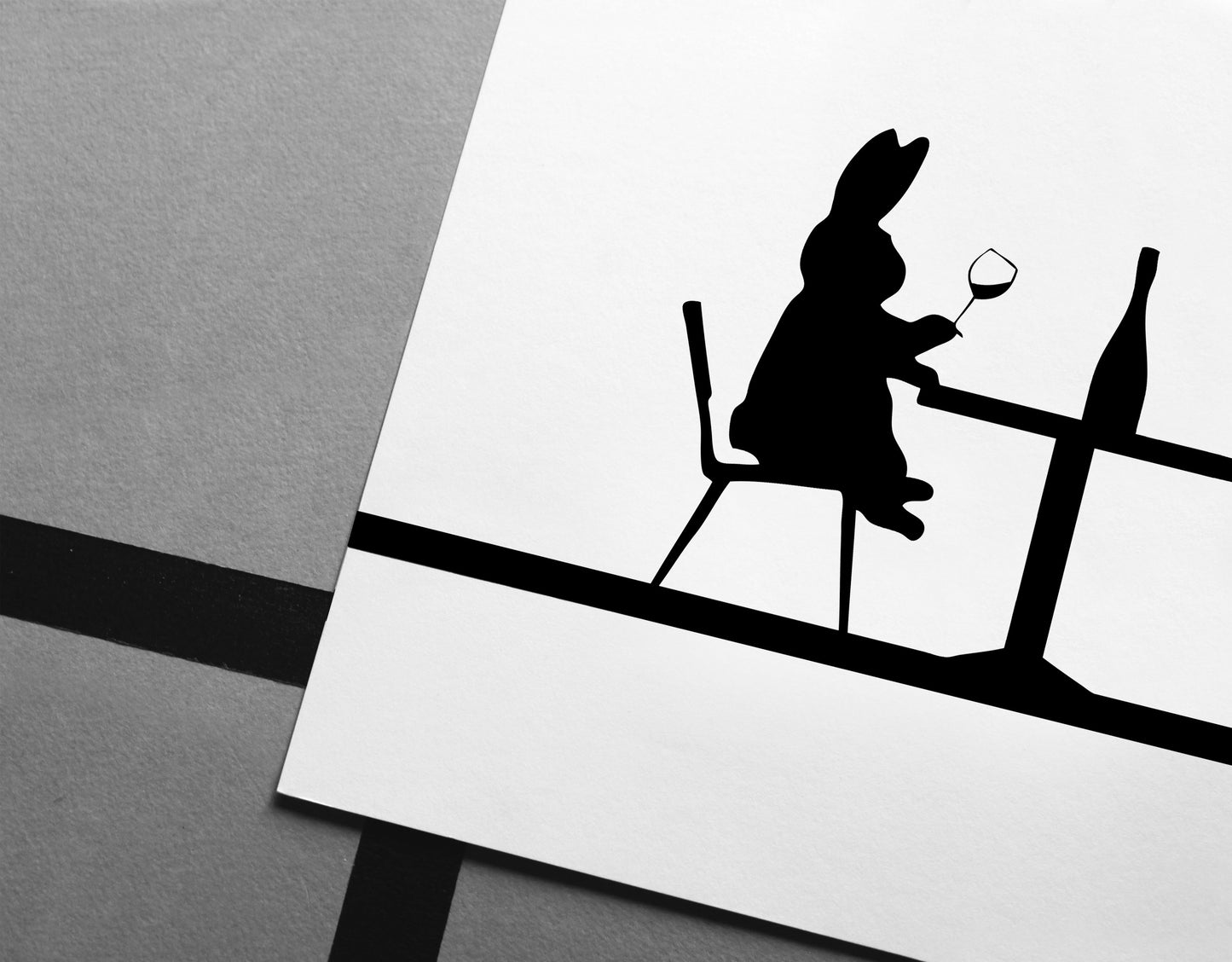 Wine Tasting Rabbit Print
