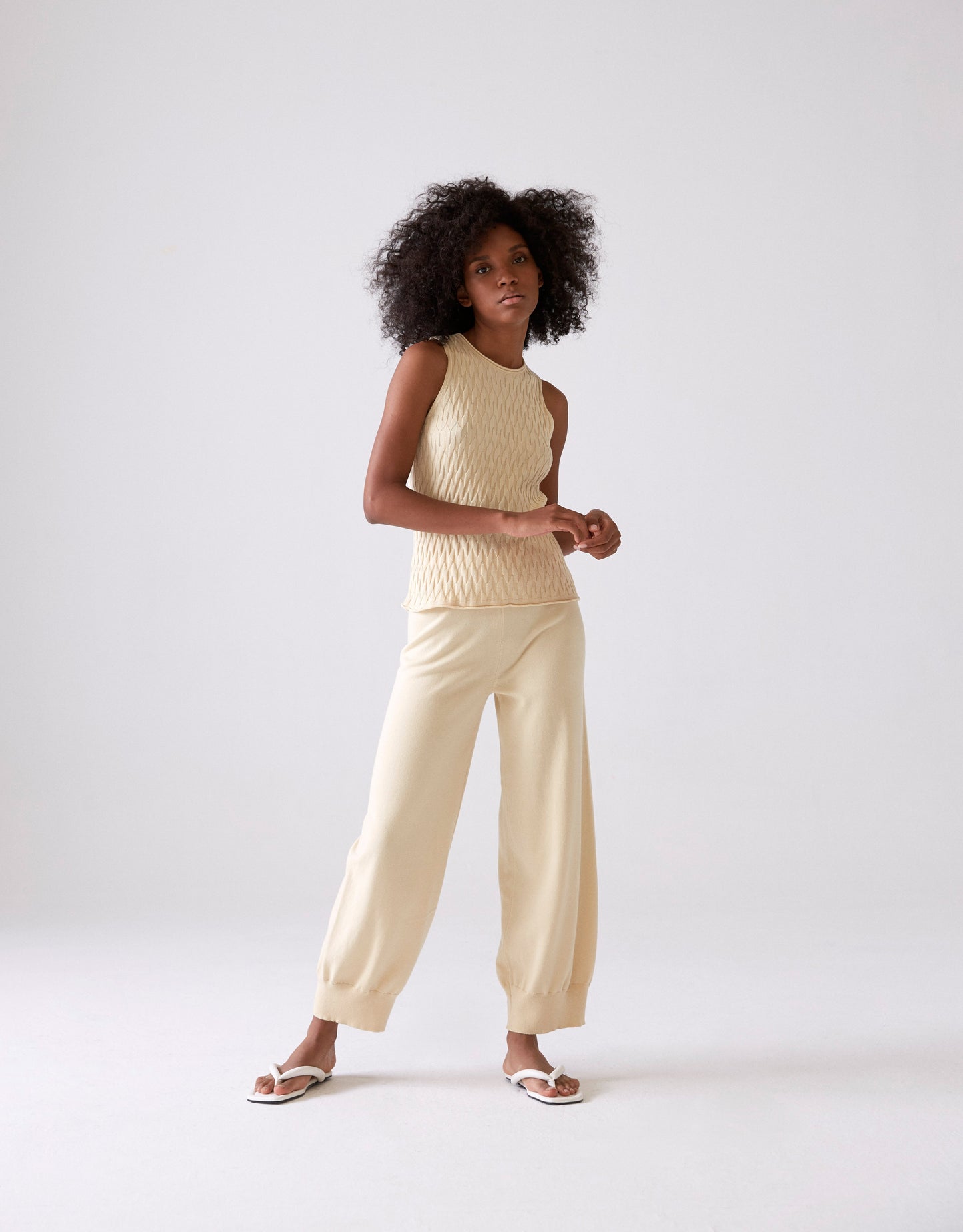 Dansu Knitted Trousers in Vanilla