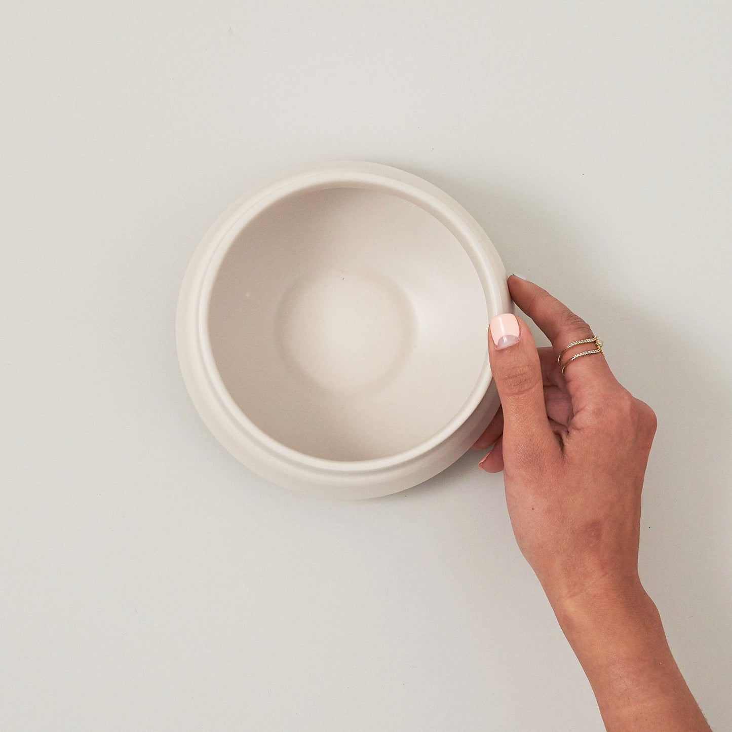 Matt Greige Ceramic Bowl