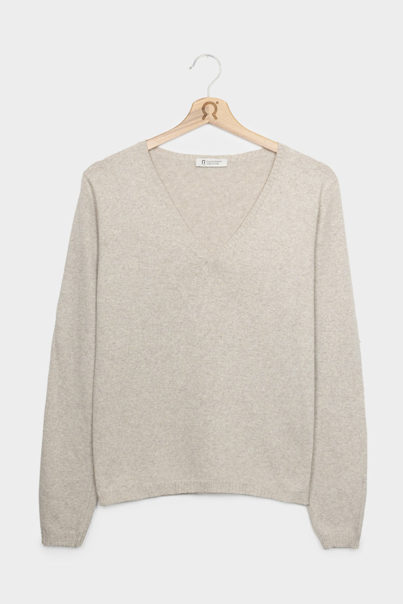 Arianna Recycled Cotton Sweater in Beige