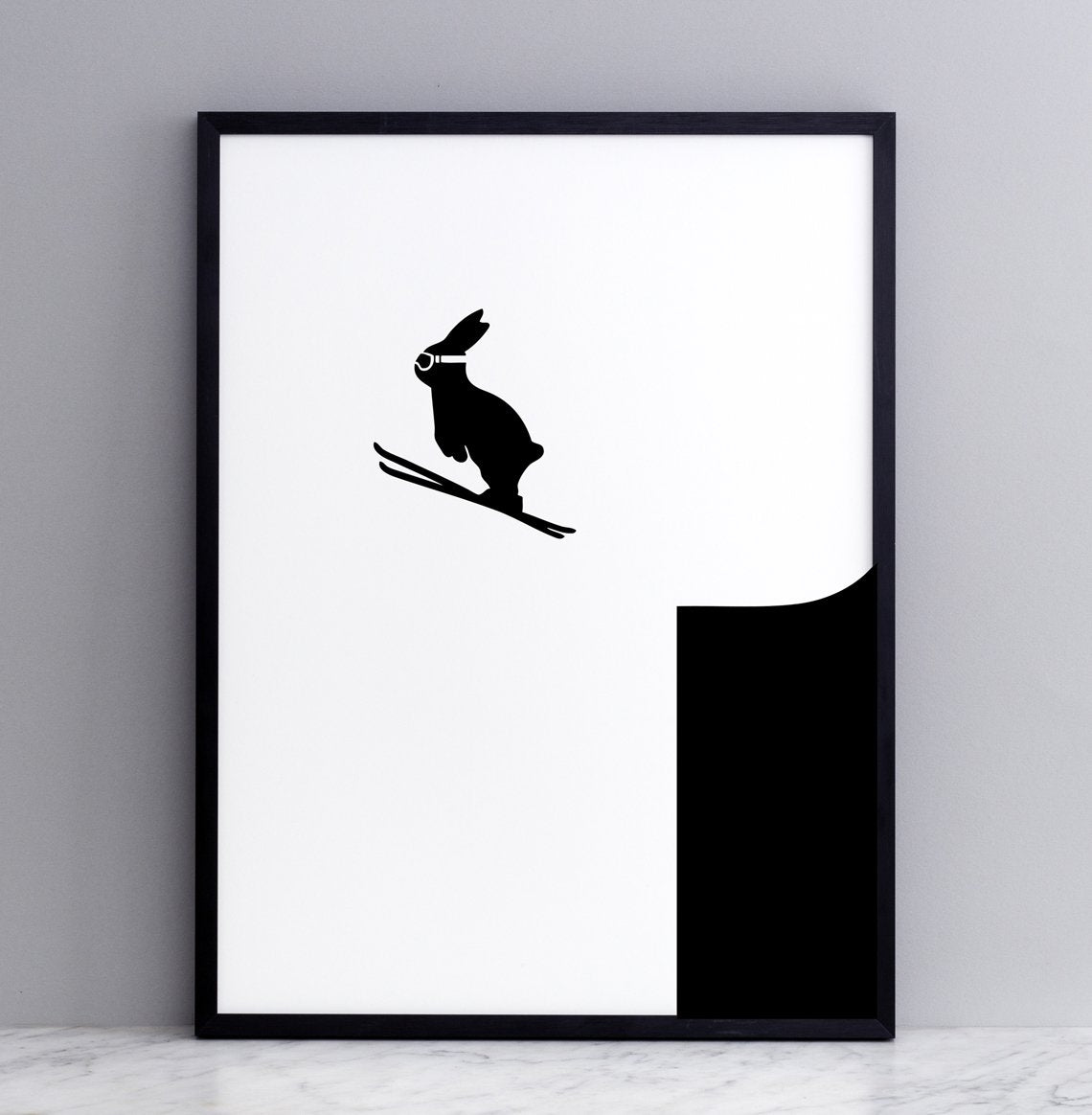 Ski Jumping Rabbit Print