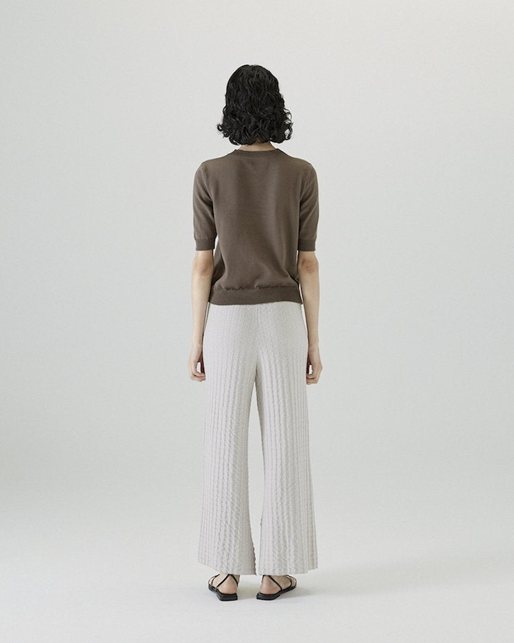 Bao Knitted Trousers in Light Grey Cotton