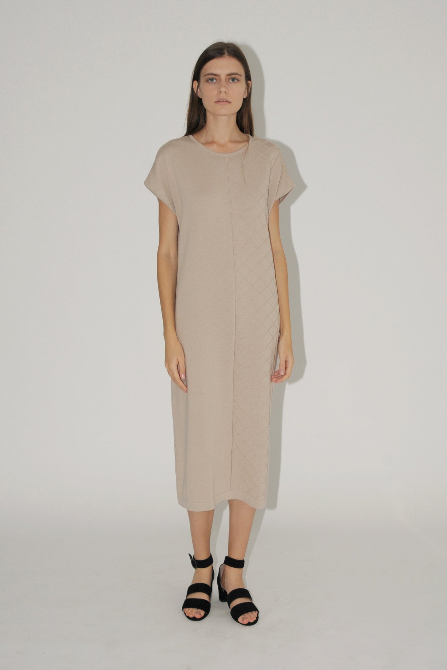 Herve Knitted Midi Dress in Black