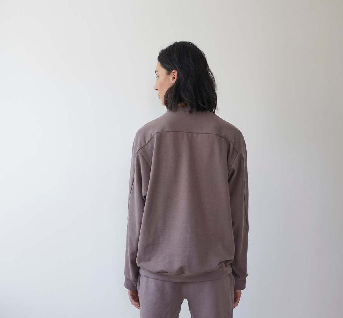 Popover Sweatshirt in Mushroom Organic Cotton