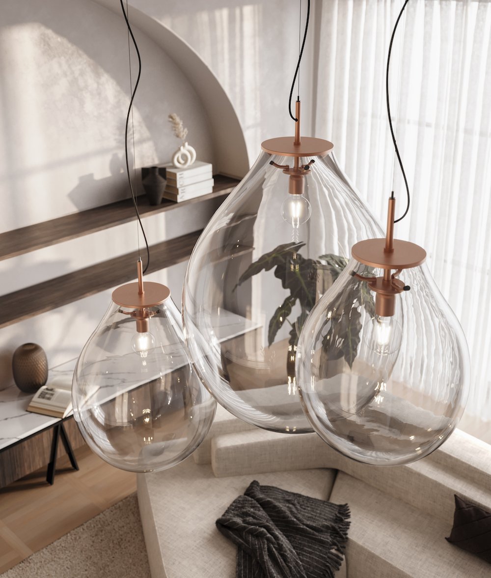 Crystal Tim Pendant in Copper, Small