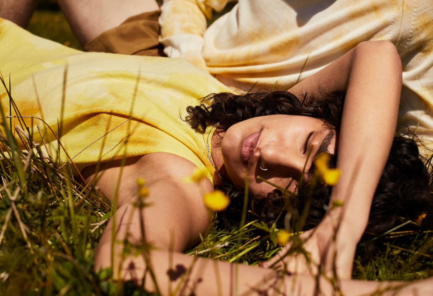 Goa Ice Dye Cashmere Sweater in Yellow