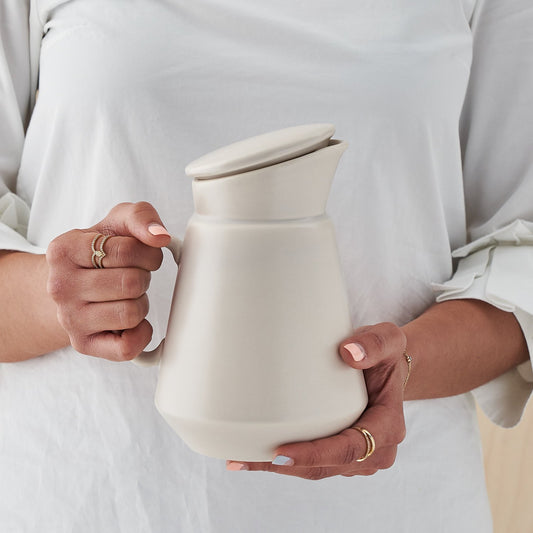 Matt Greige Ceramic Coffee Jug