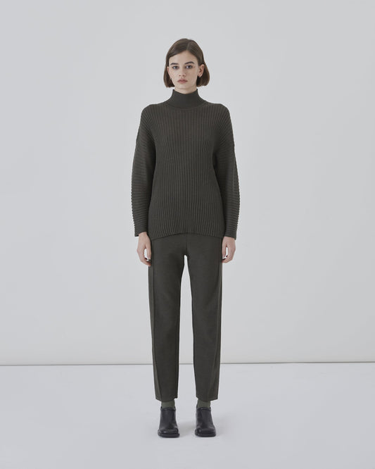 Palla Knitted Trousers in Dark Green