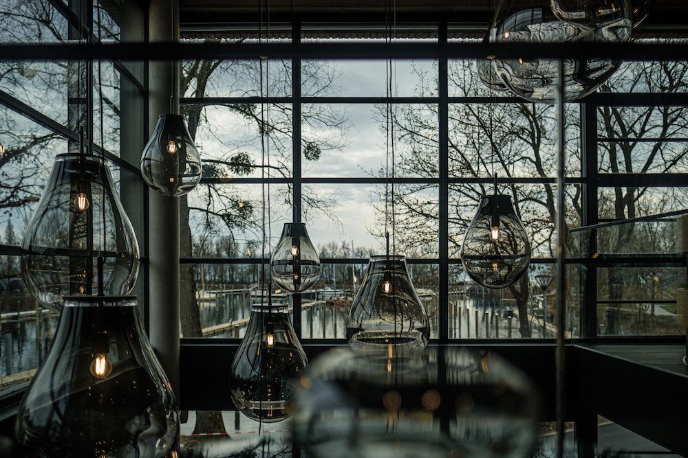 Crystal Tim Pendant in Smoke Black, Small