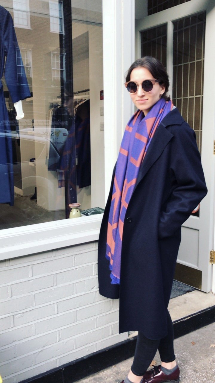 Structured Wool Coat in Deep Navy