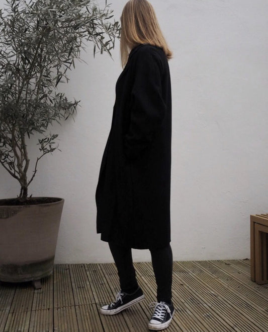 Structured Wool Coat in Black