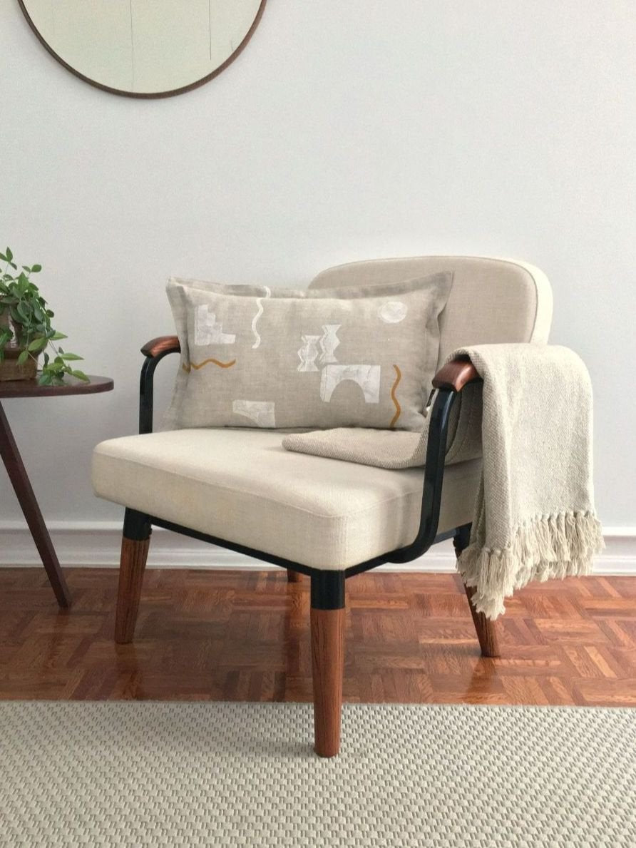 Limited Edition AL-GHARB Linen Cushion in Natural