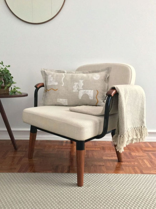 Limited Edition AL-GHARB Linen Cushion in Natural