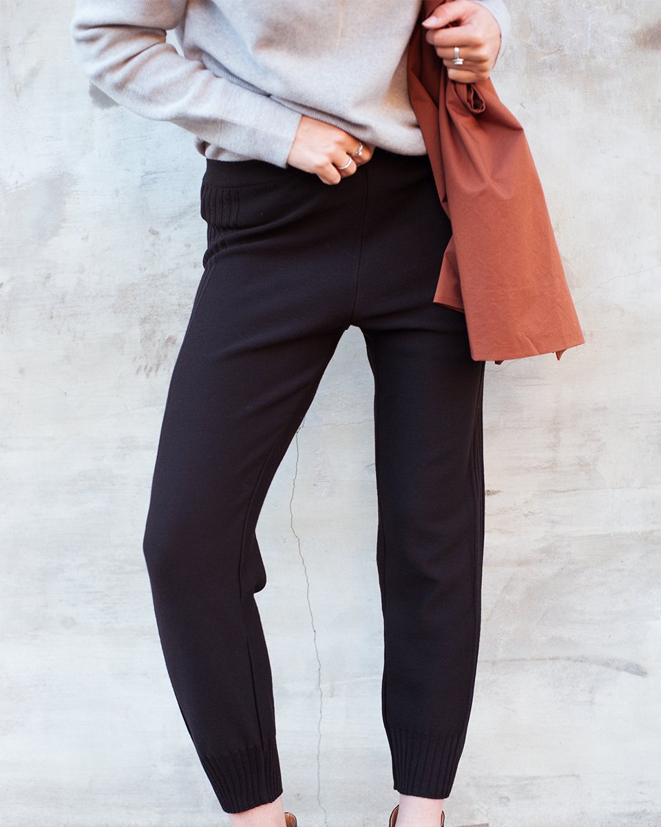 Luka Knitted Pants in Charcoal