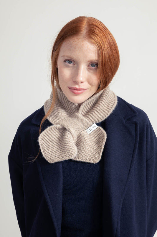 Britta Recycled Cashmere Neck Scarf in Sand