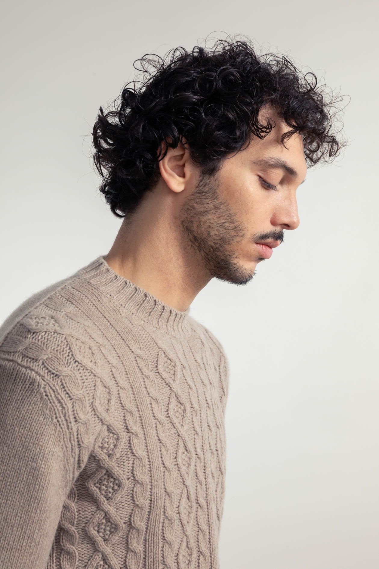 Amos Recycled Wool Sweater in Sand