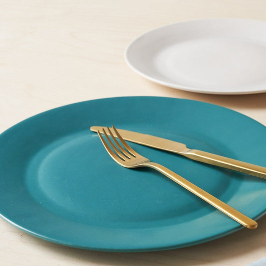 Matt Teal Ceramic Dinner Plate
