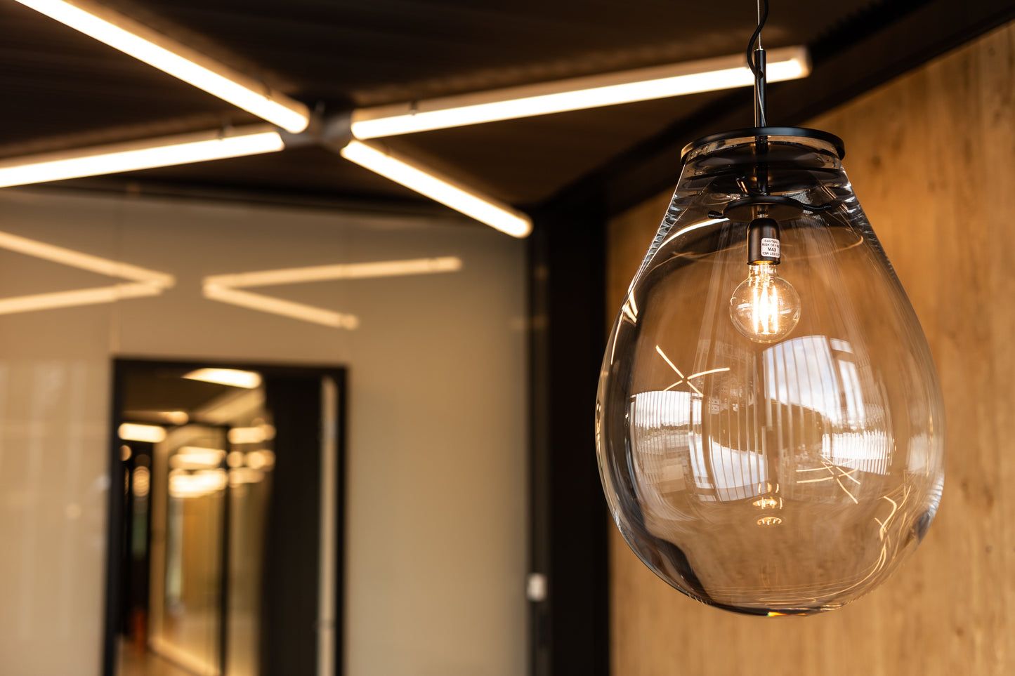 Crystal Tim Pendant in Black, Small