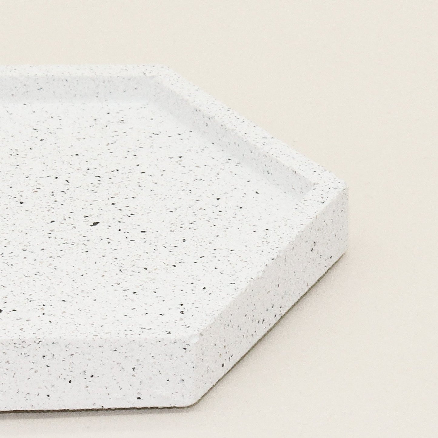 Hexagonal Granite Trinket Tray in White