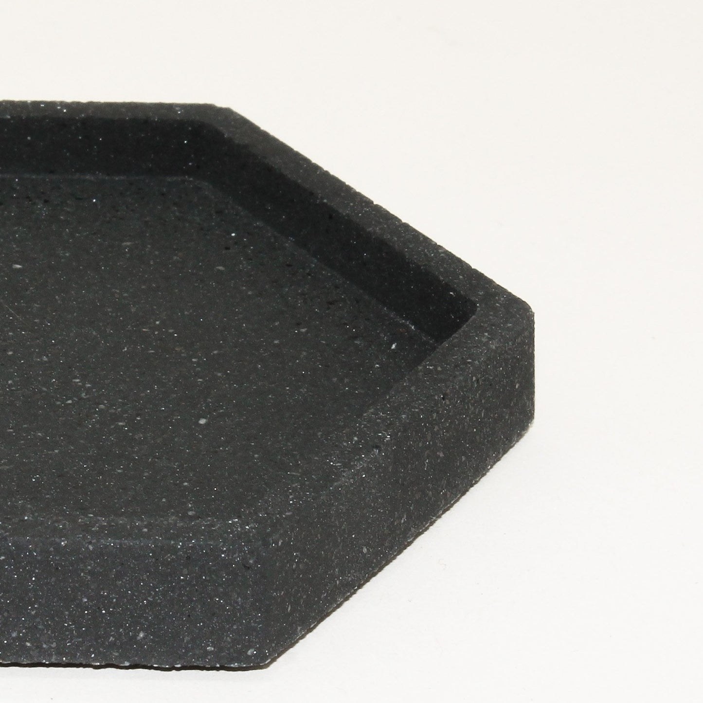 Hexagonal Granite Trinket Tray in Black