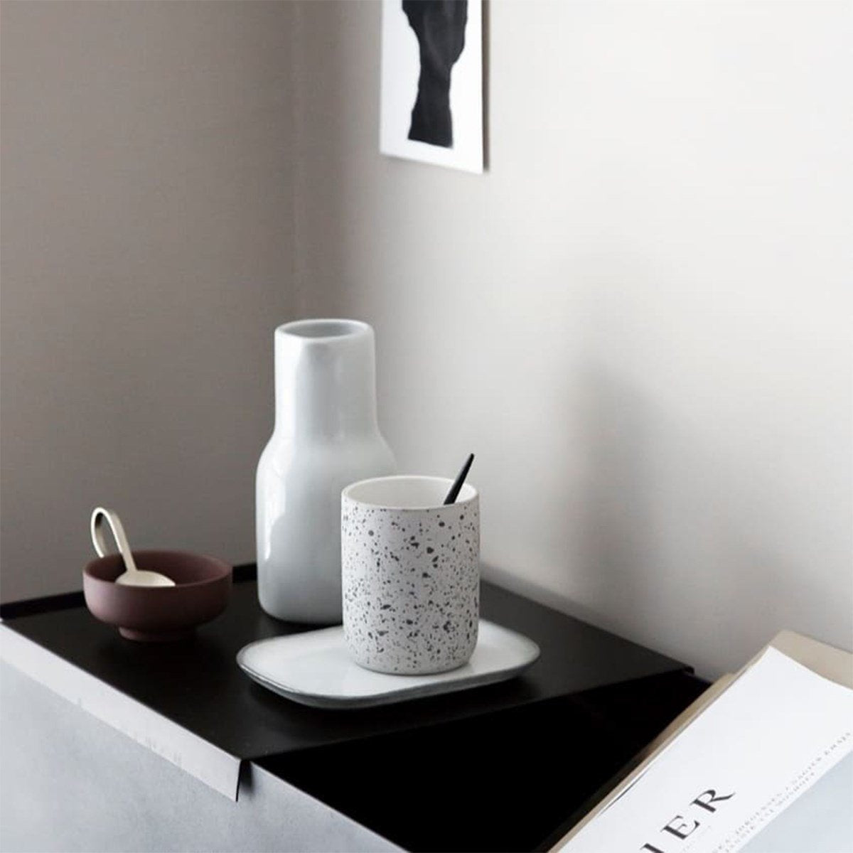 Coffee Cup in Speckled Grey