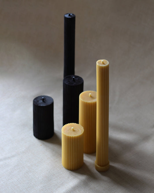 Cylinders Candle Set in Black