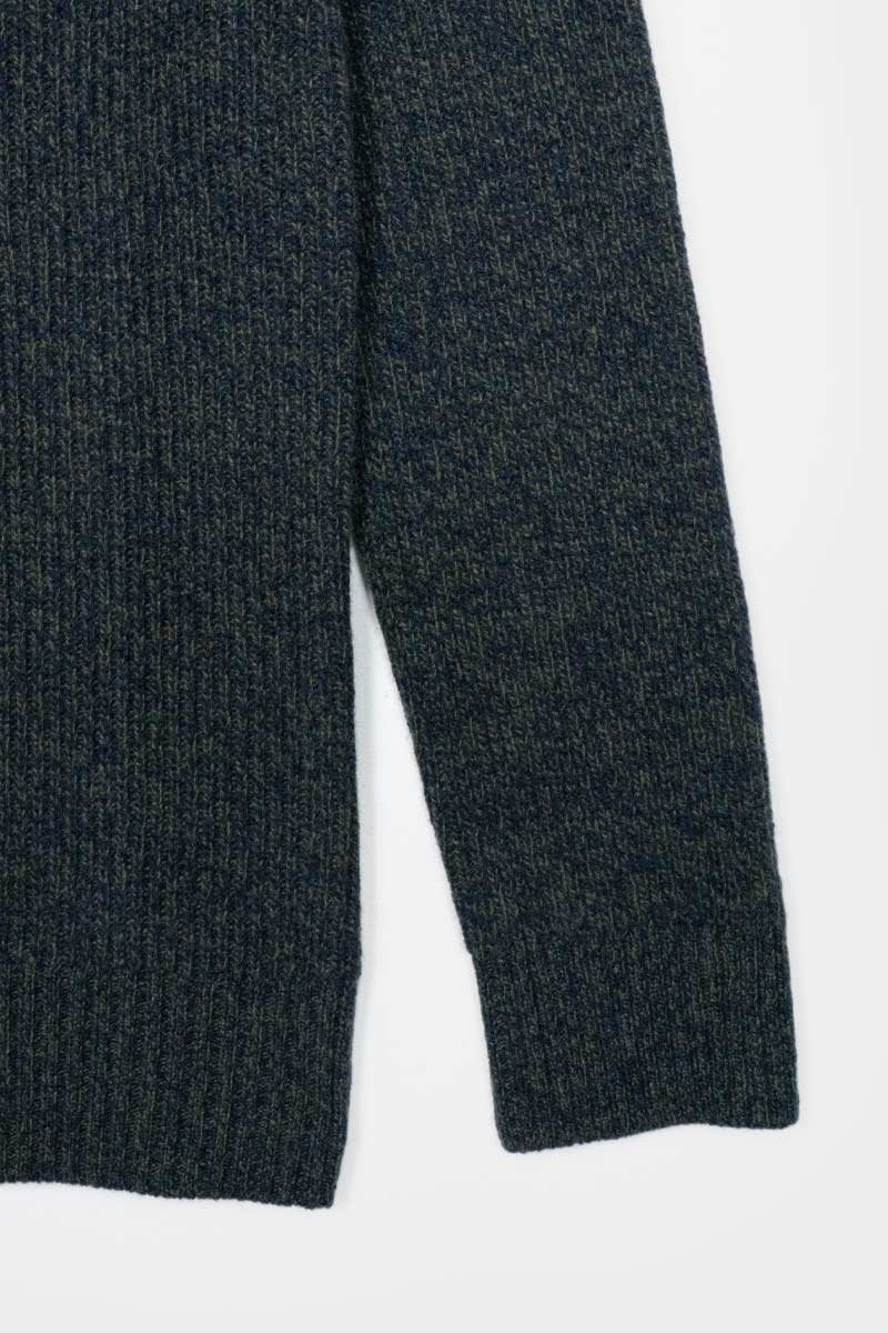 Carlo Recycled Cashmere Sweater in Navy Green