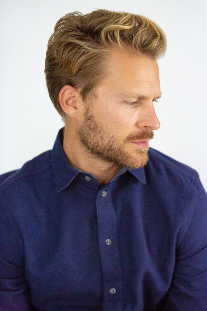 Brushed Cotton Club Shirt in Navy