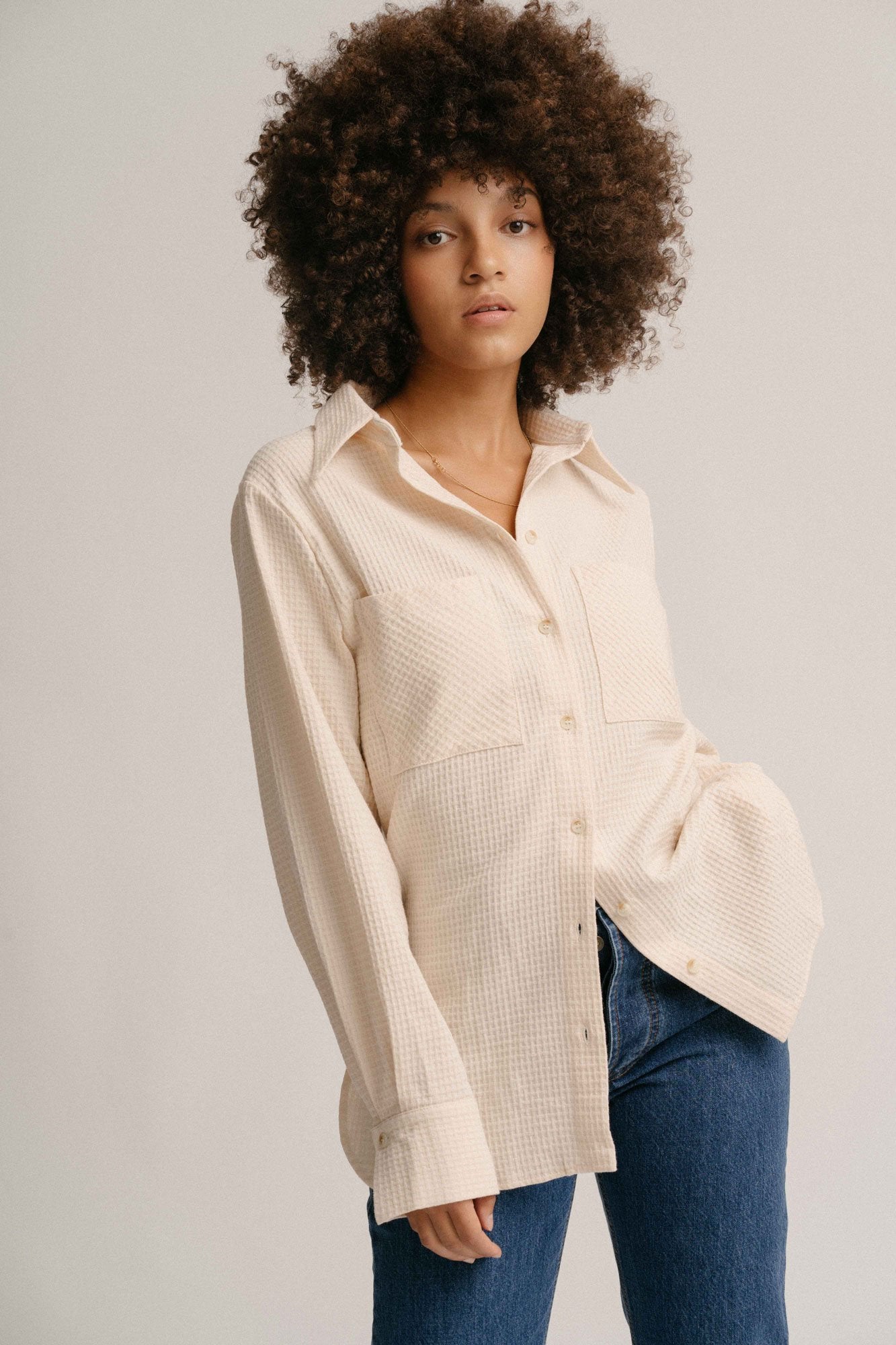 Pierre Organic Cotton Shirt in Ecru