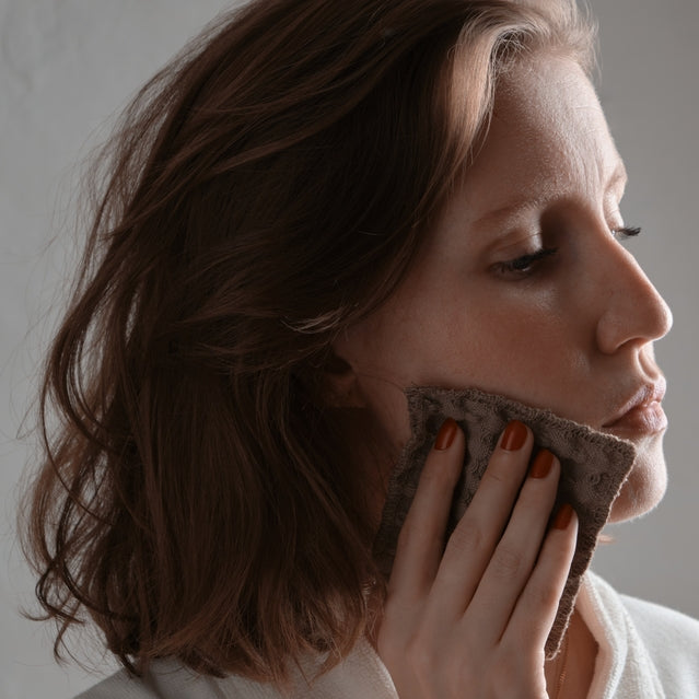 Waffle Makeup Pads in Clay - Set of 4