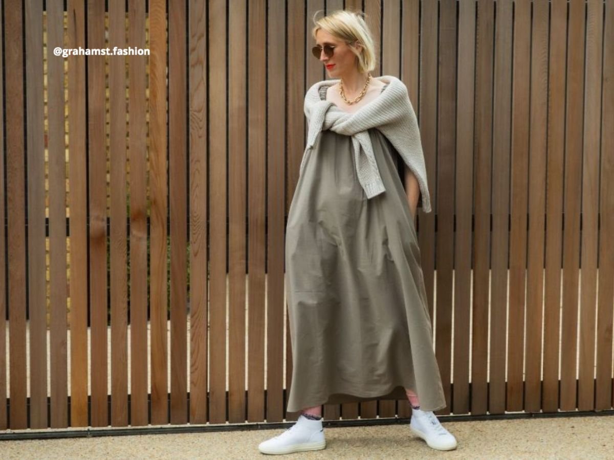Fina Dress in Taupe Organic Cotton