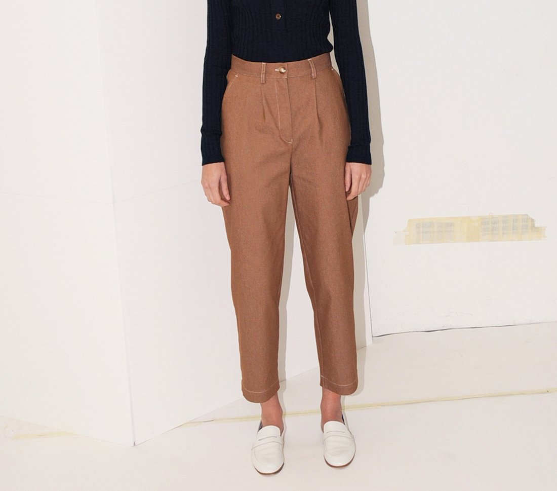 Cocosolo Denim Trousers in Caramel