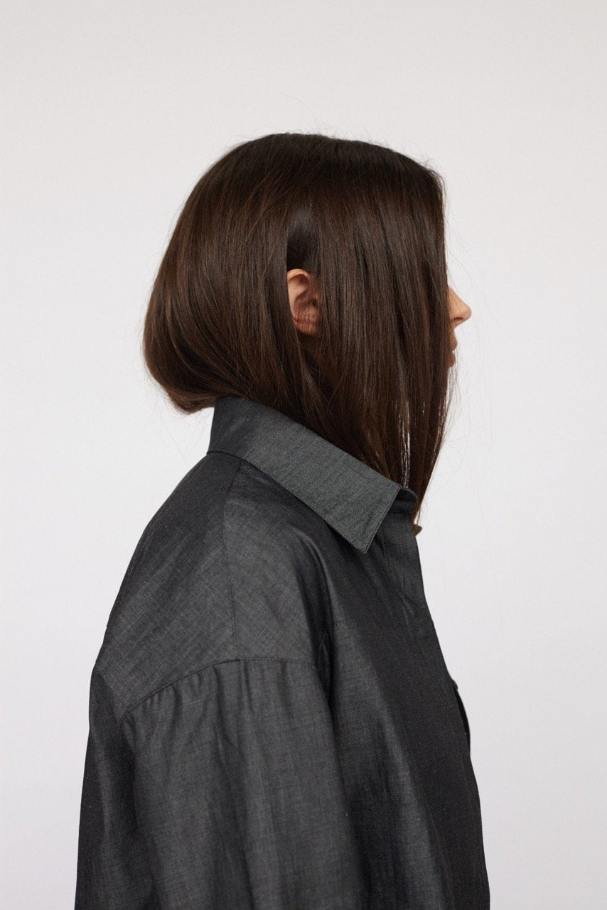 Oversized Coated Cotton Shirt